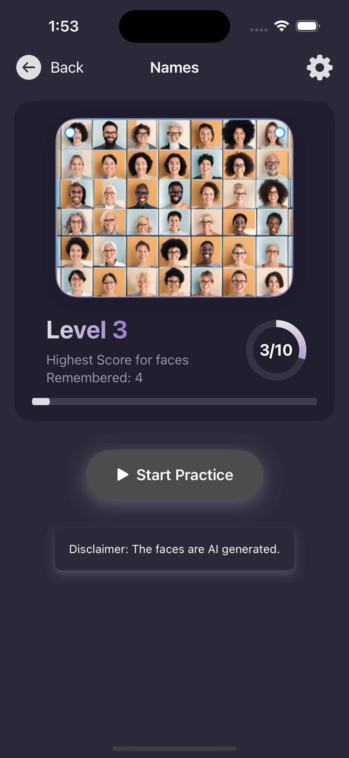 Face Intro Page